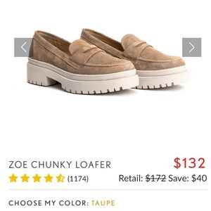 Patina Portland Leather Goods Zoe Chunky Loafer Taupe size 7 worn once with box!